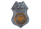 Policijos ginklo rinkinys su ženkleliu, tamsiai mėlynas, garsai ir šviesos efektai, 37 cm