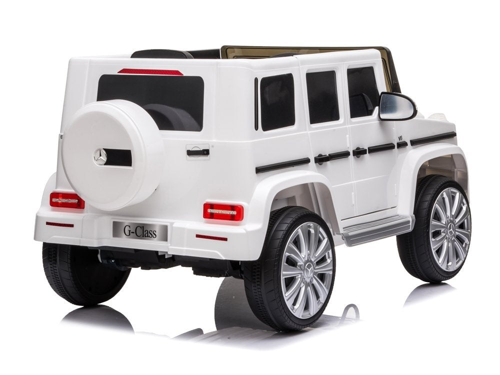 Elektrinis važiuojamas automobilis Mercedes G500, baltas