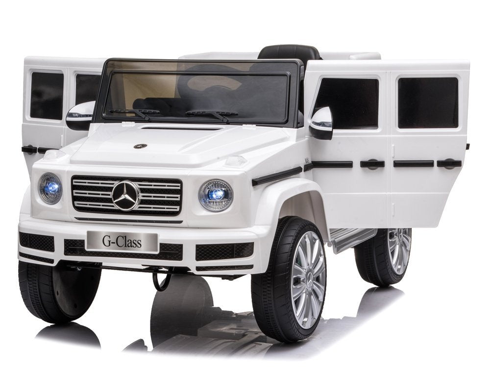 Elektrinis važiuojamas automobilis Mercedes G500, baltas