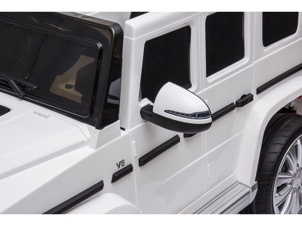 Elektrinis važiuojamas automobilis Mercedes G500, baltas