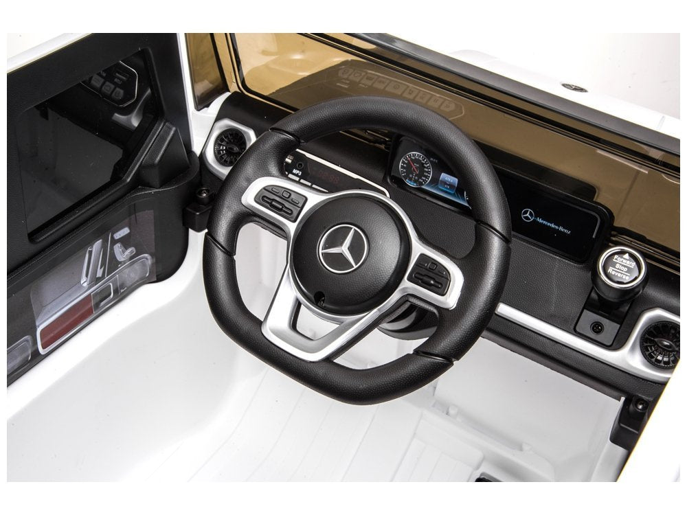 Elektrinis važiuojamas automobilis Mercedes G500, baltas