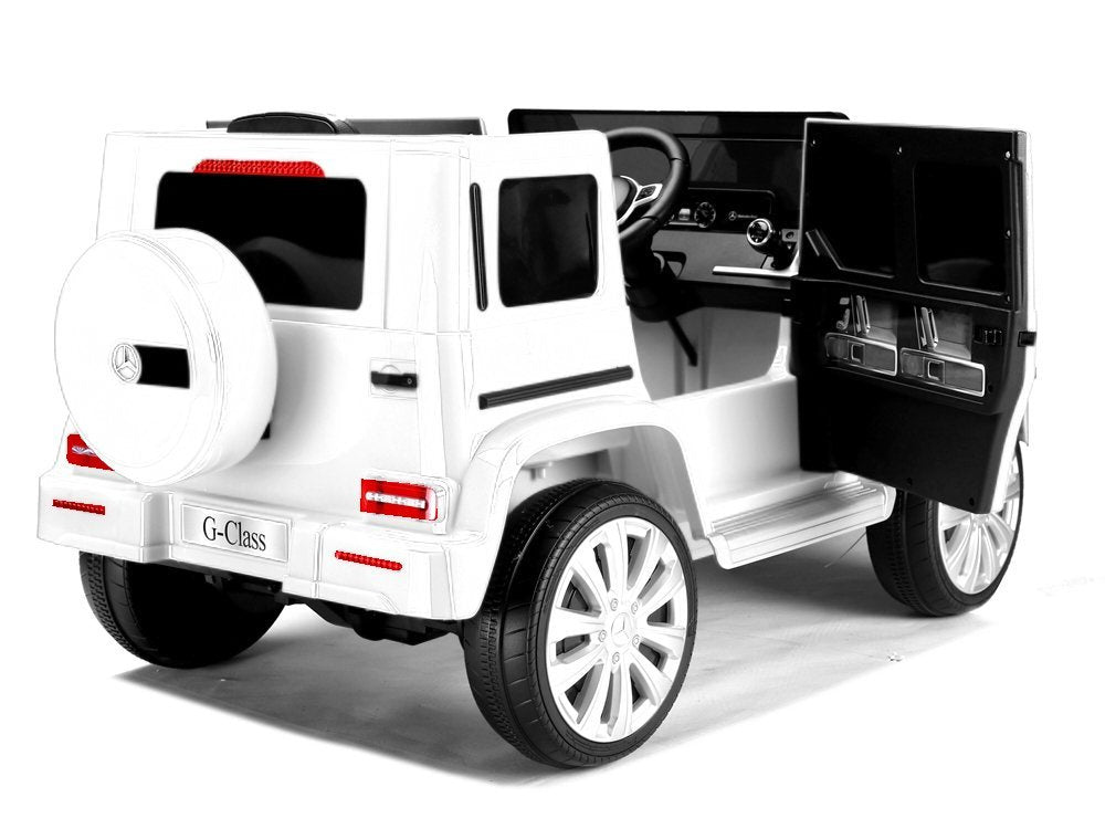 Elektrinis važiuojamas automobilis Mercedes G500, baltas
