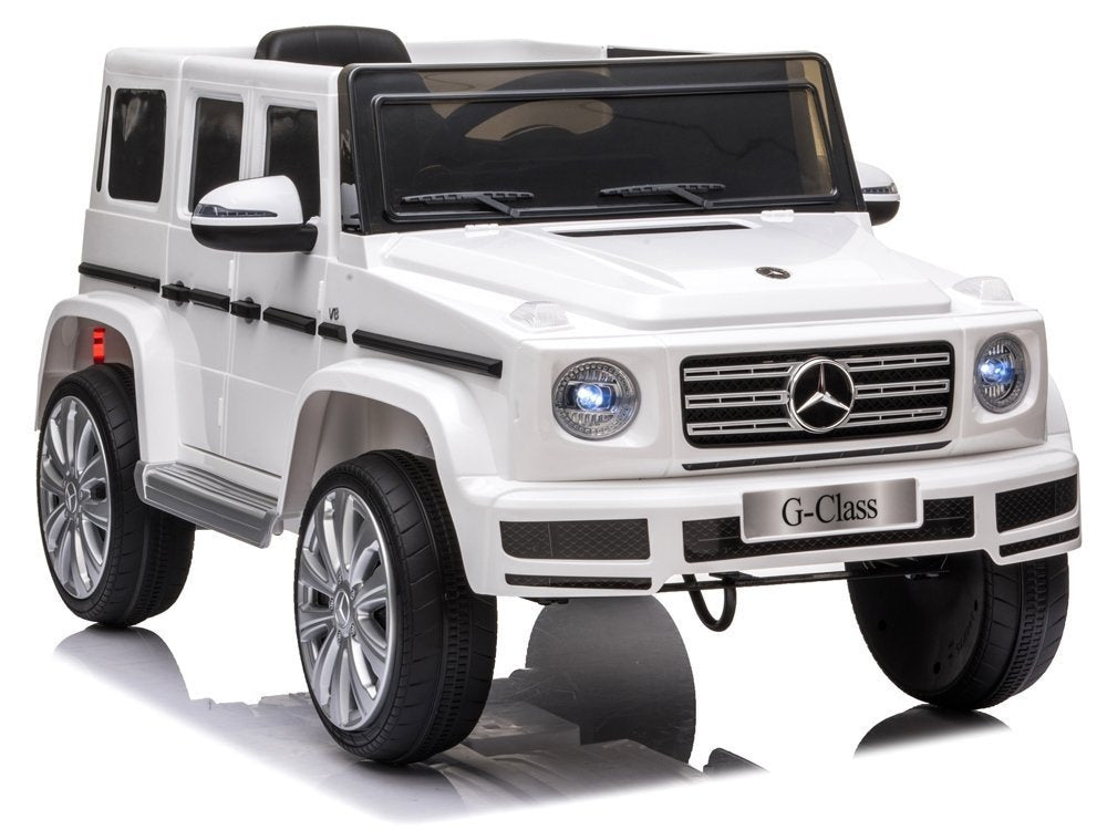 Elektrinis važiuojamas automobilis Mercedes G500, baltas