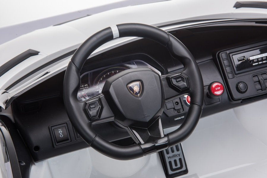 Elektrinis važiuojamas automobilis Lamborghini Aventador SX2028, baltas