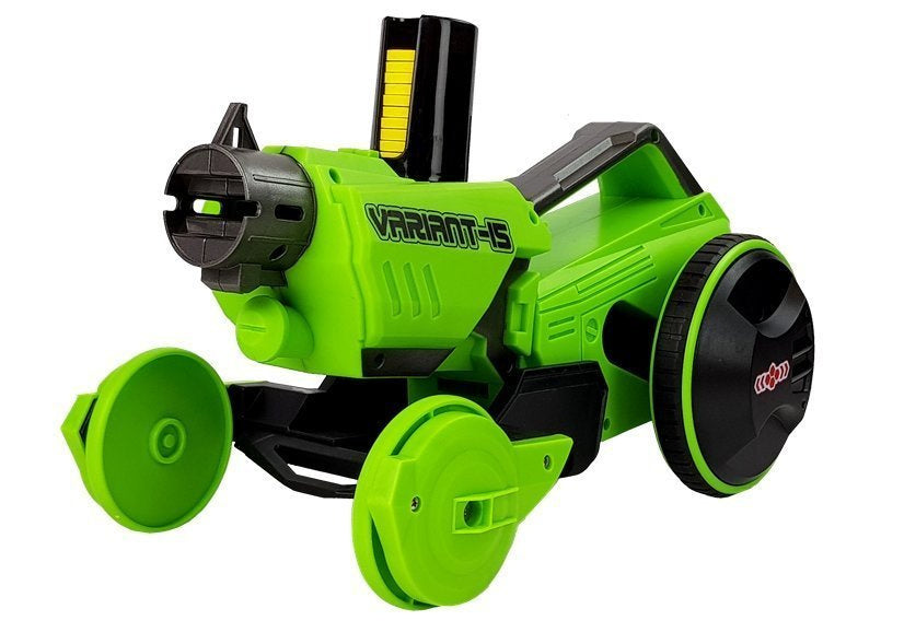 Gun Launcher Car 2 in 1 2 viename automobilis su šaudymo funkcija, nuotoliniu būdu valdomas, su putplasčio diskais, žalias