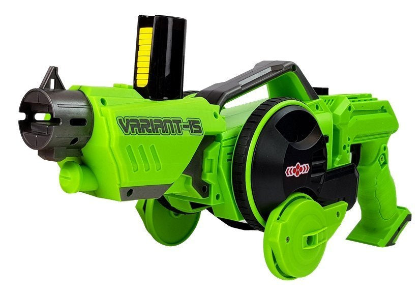 Gun Launcher Car 2 in 1 2 viename automobilis su šaudymo funkcija, nuotoliniu būdu valdomas, su putplasčio diskais, žalias