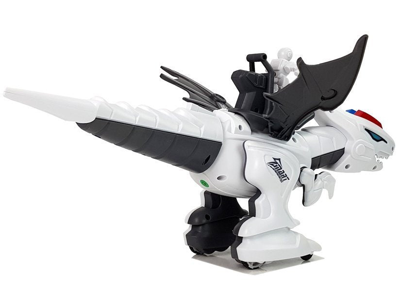 Interaktyvus robotas dinozauras tiranozauras su nuotoliniu valdymu K18, programuojamas, baltas