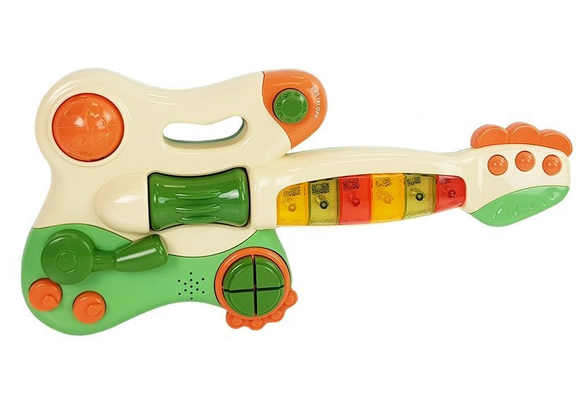 Interaktyvus kūdikio pianinas-gitara su garsais ir šviesomis, žalias