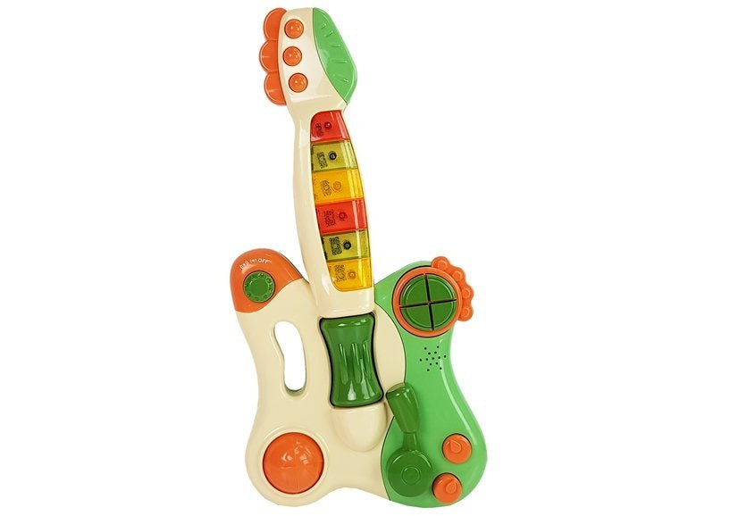 Interaktyvus kūdikio pianinas-gitara su garsais ir šviesomis, žalias