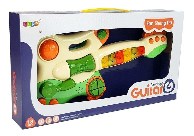 Interaktyvus kūdikio pianinas-gitara su garsais ir šviesomis, žalias