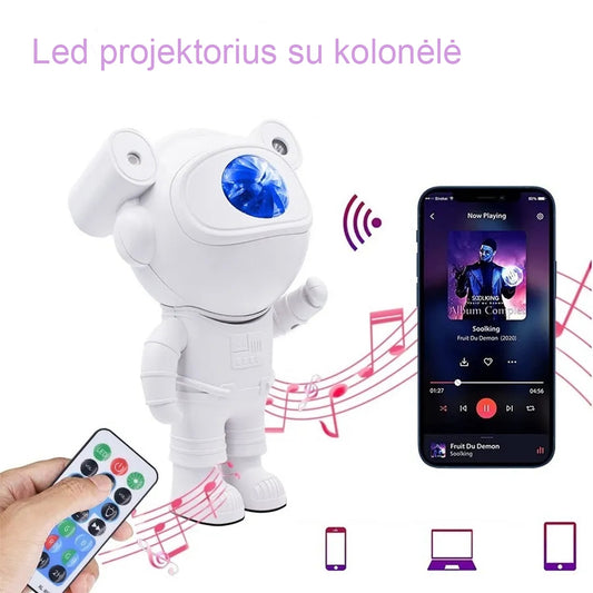 LED Projektorius su kolonėle ASTRONAUTAS