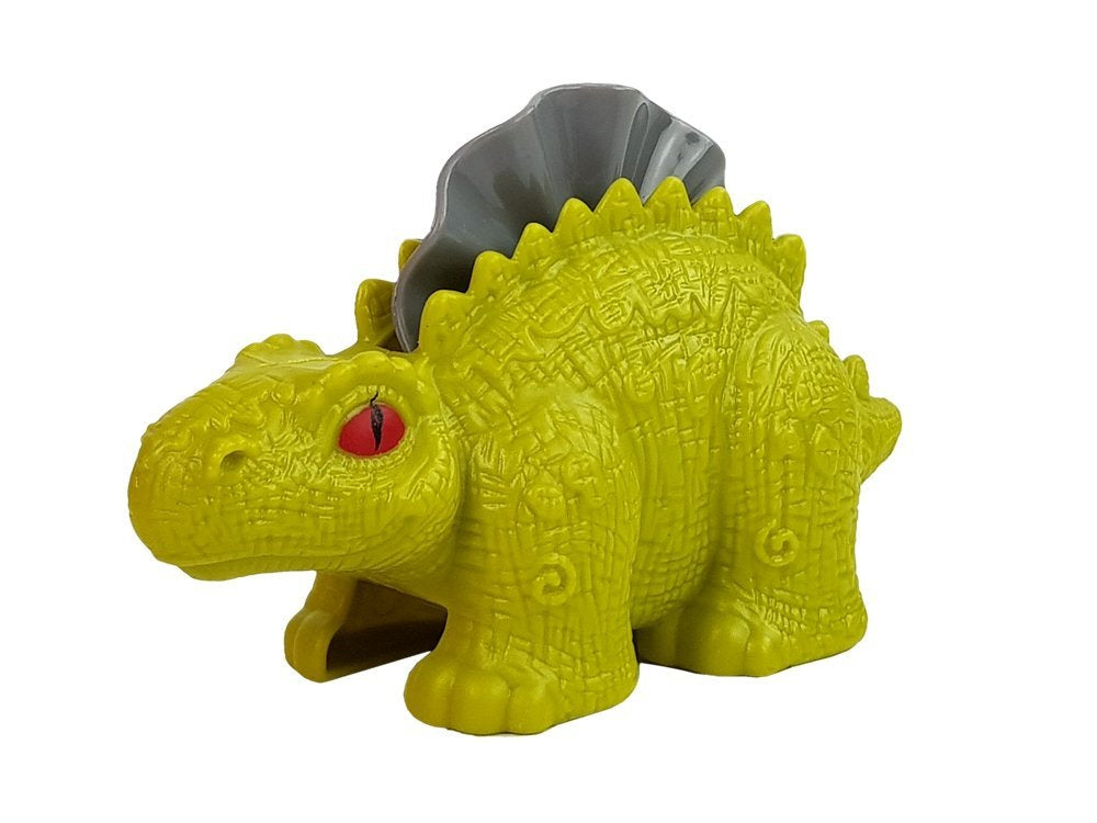 Plastilino staliukas „ramunė“ su dinozaurais, kiaušiniais, formelėmis ir ugnikalniu su šviečiančia lava, 4 spalvos
