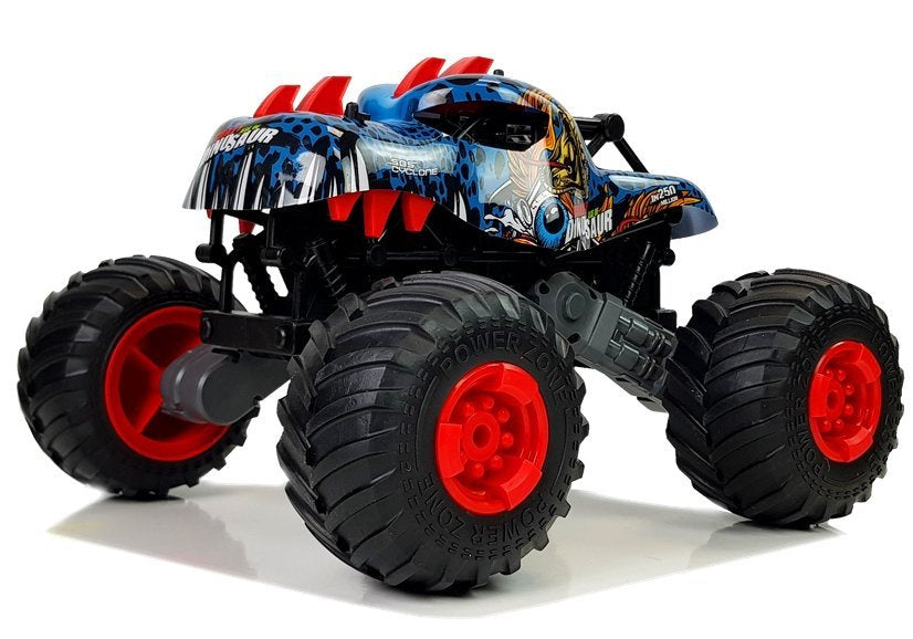 Dinozauro stiliaus bekelės automobilis su dideliais ratais, nuotoliniu būdu valdomas 2.4G