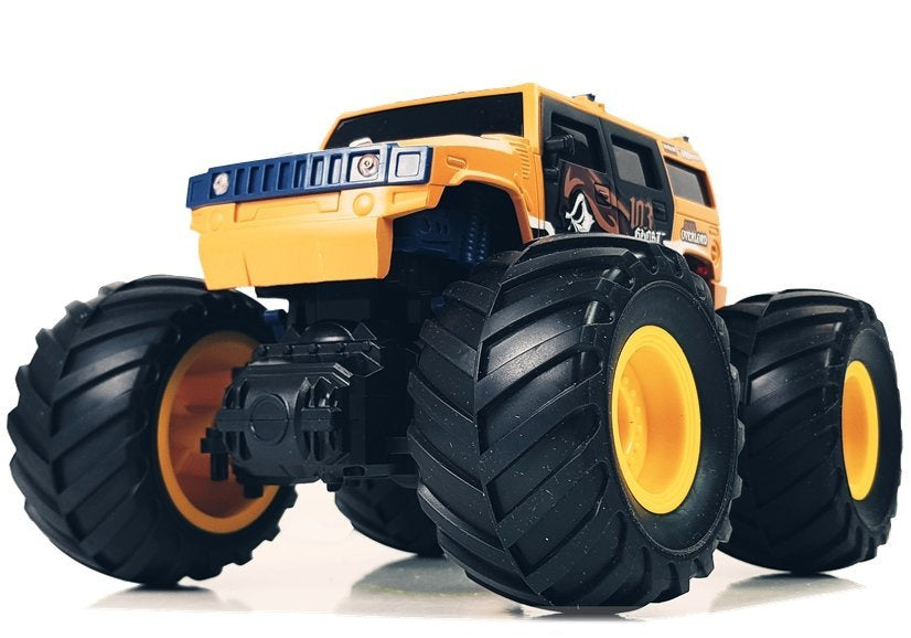 Bekelės automobilis Bigfoot su dideliais ratais, nuotoliniu būdu valdomas 2.4G 1:18, geltonas