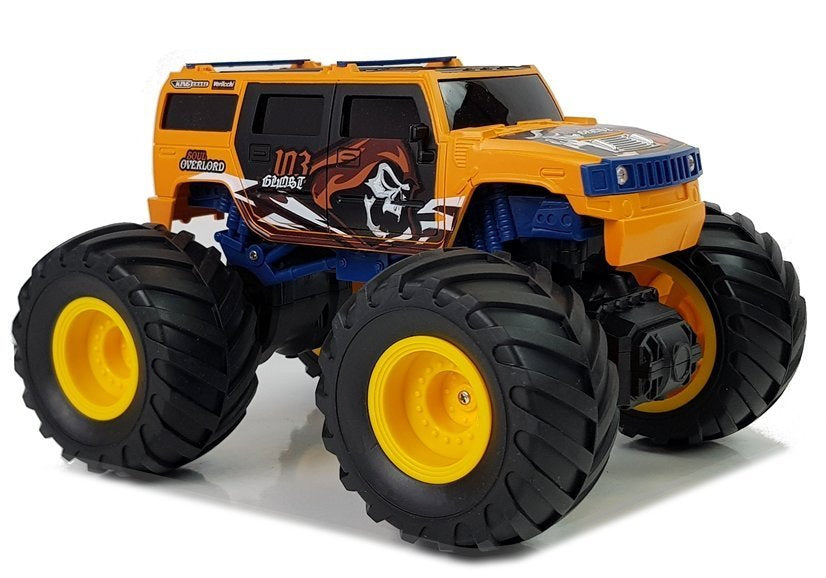 Bekelės automobilis Bigfoot su dideliais ratais, nuotoliniu būdu valdomas 2.4G 1:18, geltonas