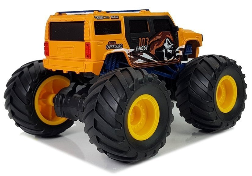 Bekelės automobilis Bigfoot su dideliais ratais, nuotoliniu būdu valdomas 2.4G 1:18, geltonas