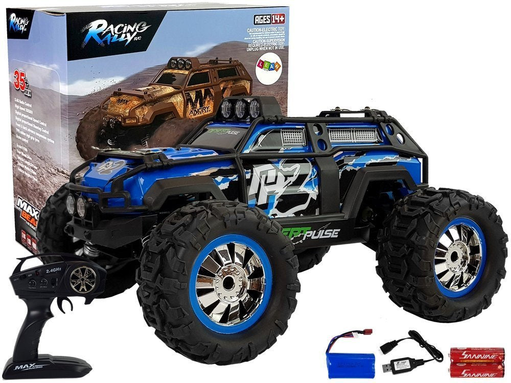 Rally automobilis, nuotoliniu būdu valdomas, mėlynas, 2.4G, 1:18, 35 km/h