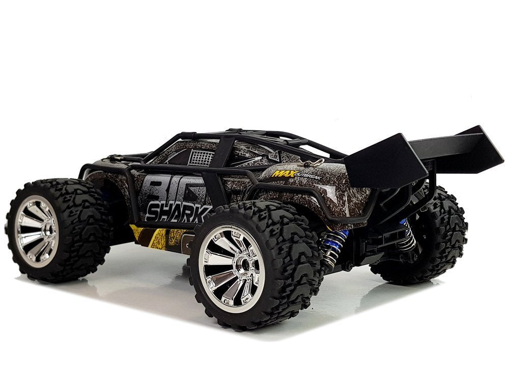 Nuotoliniu būdu valdomas bekelės automobilis 2.4G 1:18, rudas ir geltonas, 35 km/h, su greičio valdymu