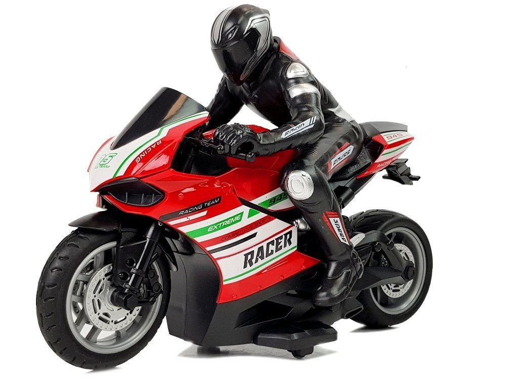 Sportinis motociklas 2.4G, nuotoliniu būdu valdomas, nuotolis 35 m, raudonas