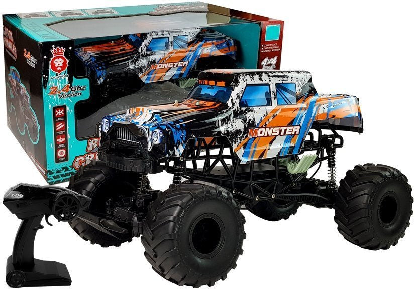 Nuotoliniu būdu valdomas 2.4G 4x4 visureigis, oranžinis, 57 cm