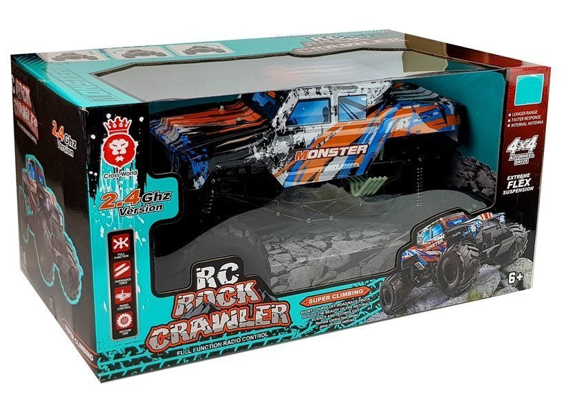 Nuotoliniu būdu valdomas 2.4G 4x4 visureigis, oranžinis, 57 cm