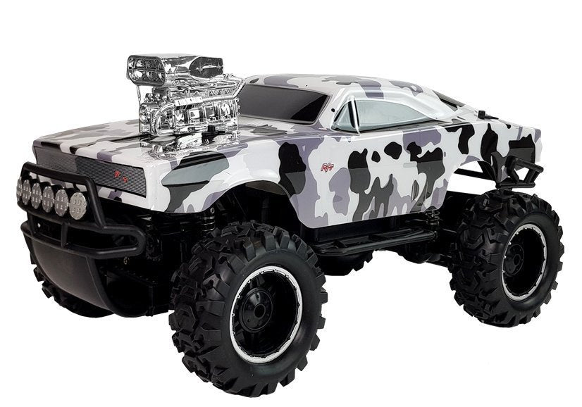 Nuotoliniu būdu valdomas 2.4G 4x4 visureigis, baltas ir juodas kamufliažas