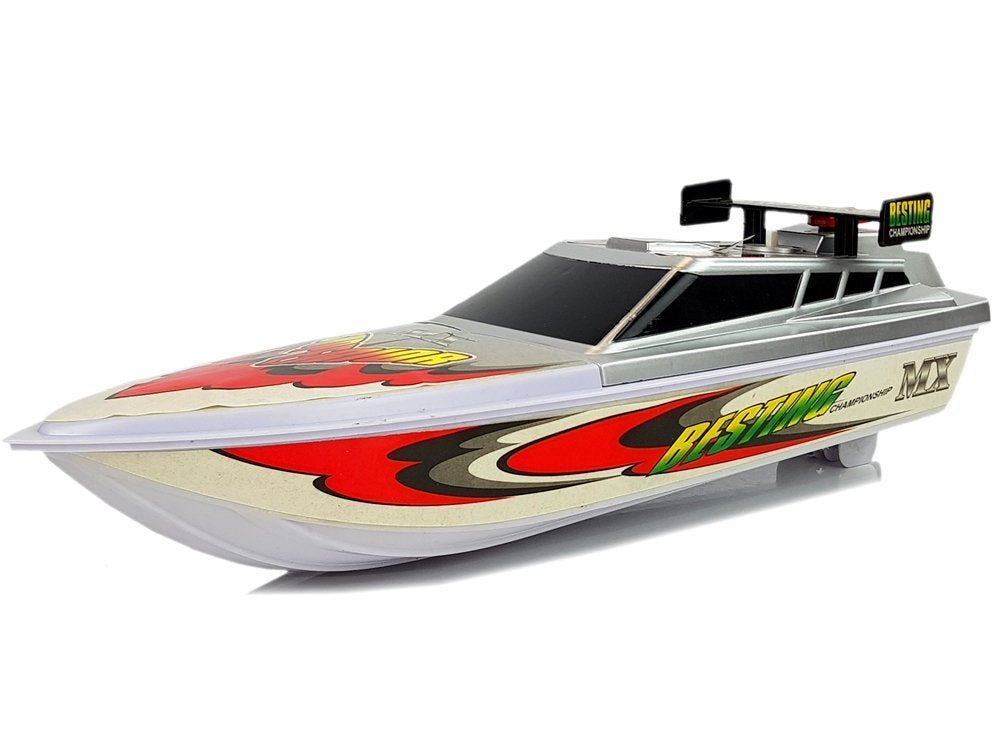 Silver Battery Boat Sidabrinė motorinė valtis su lipdukais, 4 kryptys, 40 cmStickers 4 Directions 40 cm