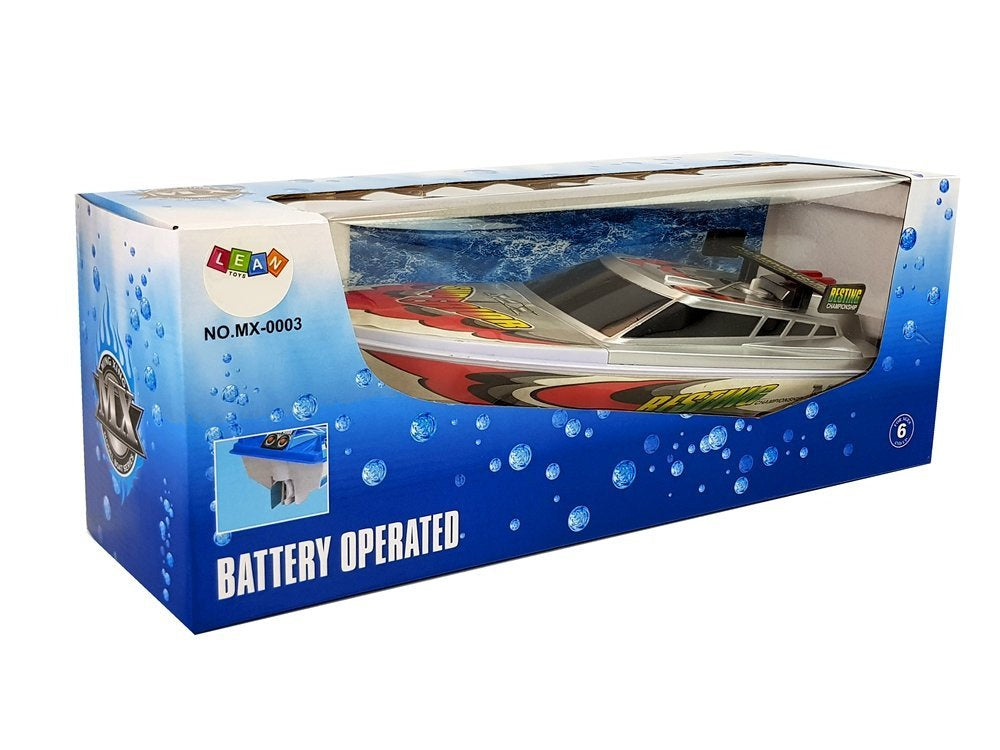 Silver Battery Boat Sidabrinė motorinė valtis su lipdukais, 4 kryptys, 40 cmStickers 4 Directions 40 cm