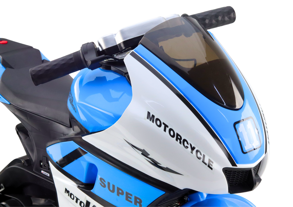 Elektrinis vaikiškas motociklas, mėlynas