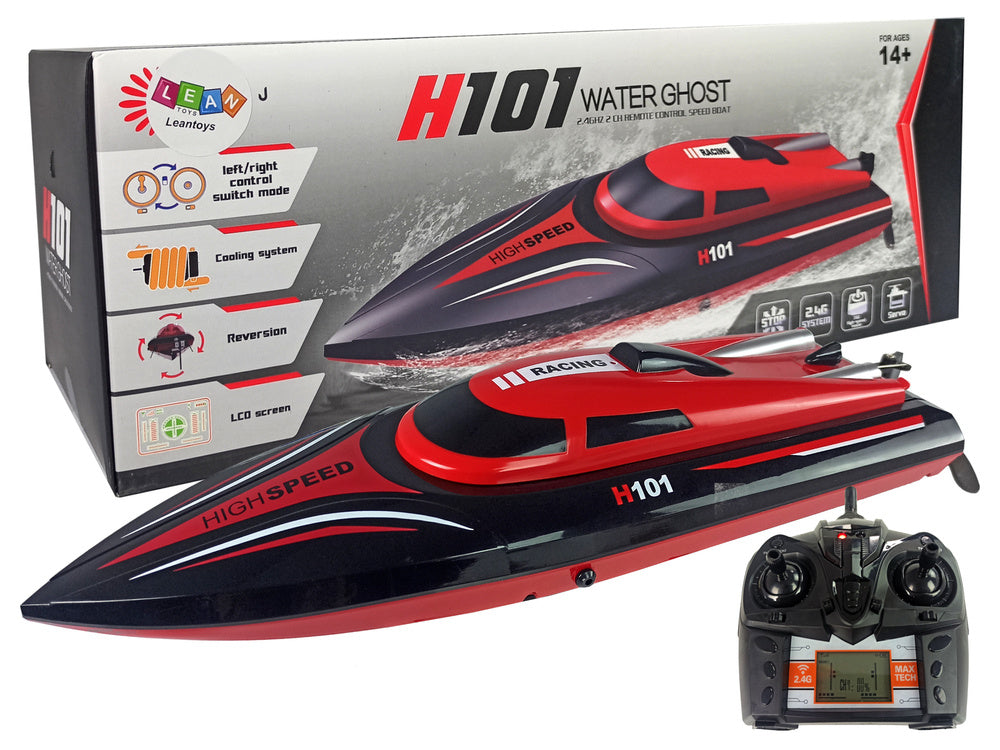 Nuotoliniu būdu valdomas kateris H101, raudonas, 1:48, 2.4G, 35 km/h