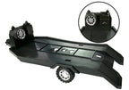 Transporto priemonių rinkinys: juodas monster truck ir balta priekaba, 58 cm