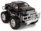 Transporto priemonių rinkinys: juodas monster truck ir balta priekaba, 58 cm