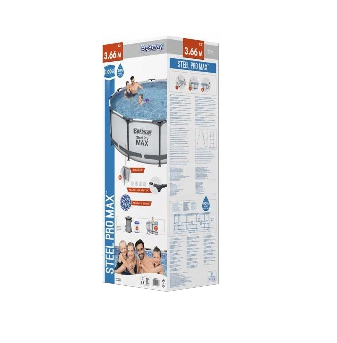 Karkasinis sodo baseinas, 366 x 100 cm, „Bestway 56418“