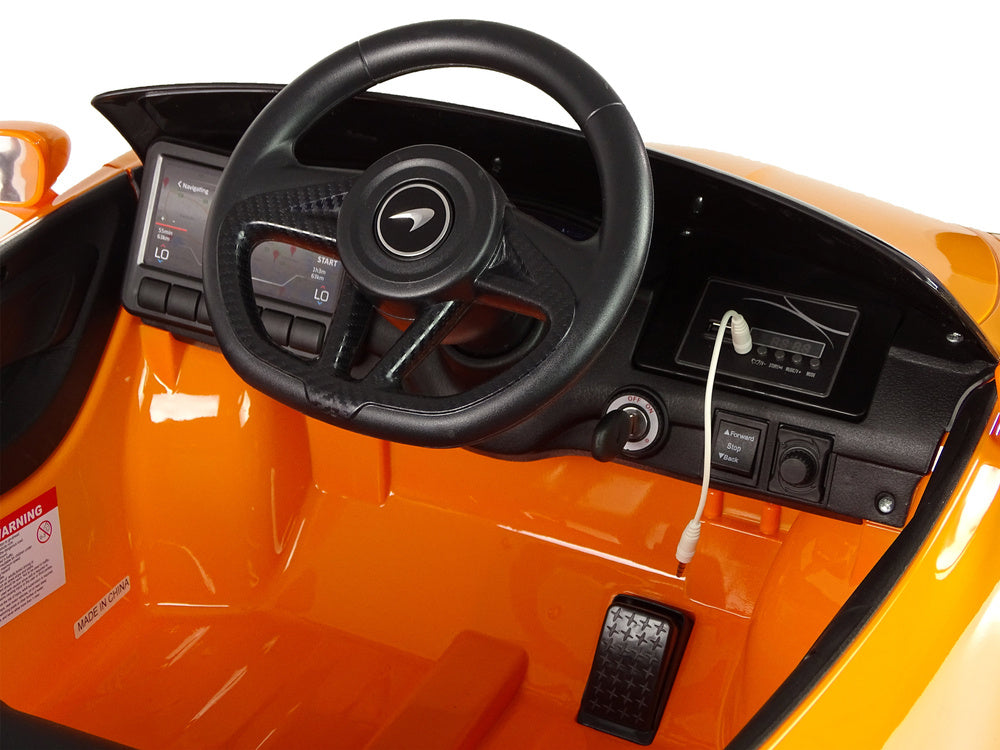 Elektrinis važiuojamas automobilis McLaren GT 12V, oranžinis, lakuotas