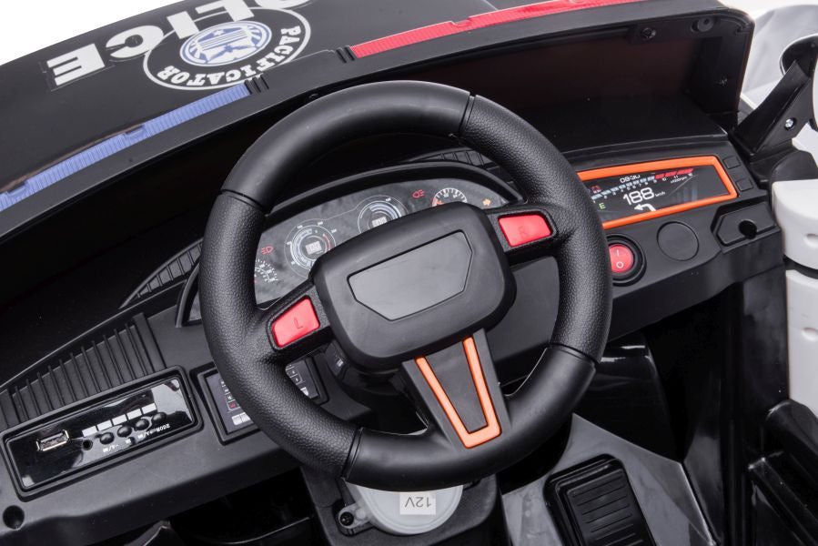 Elektrinis važiuojamas automobilis BBH-021 Police, baltas