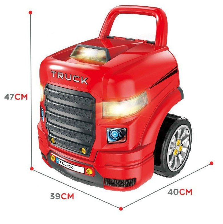 Mechaniko rinkinys – išardomas sunkvežimis su dirbtuvių įrankiais