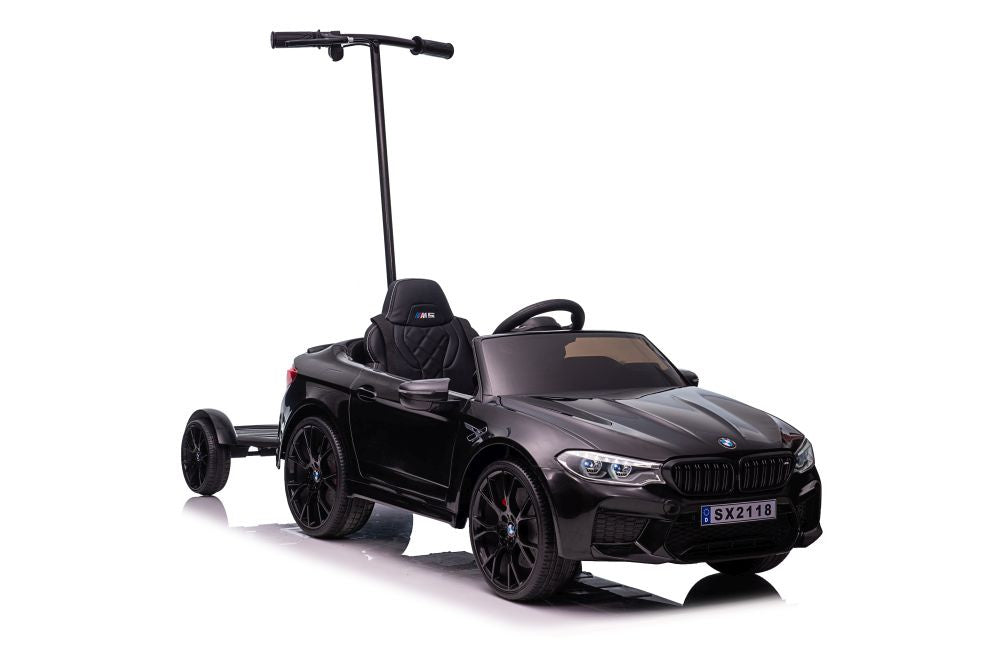 Elektrinis važiuojamas automobilis BMW M5 su tėvų valdymo platforma, juodas, lakuotas