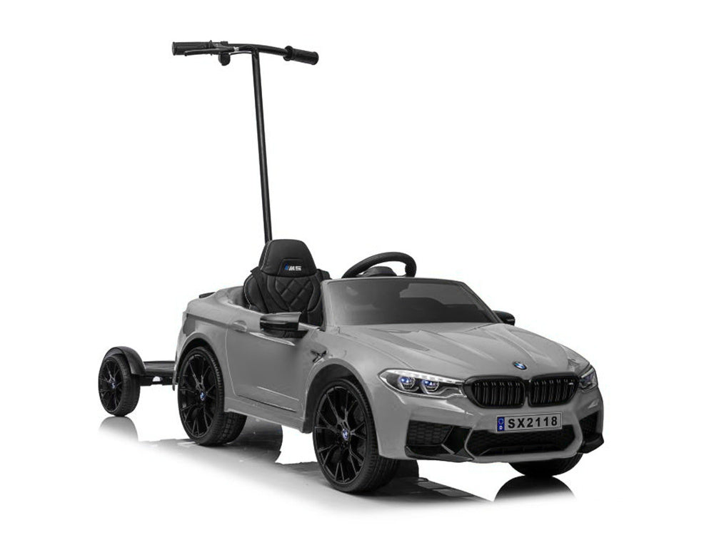 Elektrinis važiuojamas automobilis BMW M5 su tėvų valdymo platforma, sidabrinis