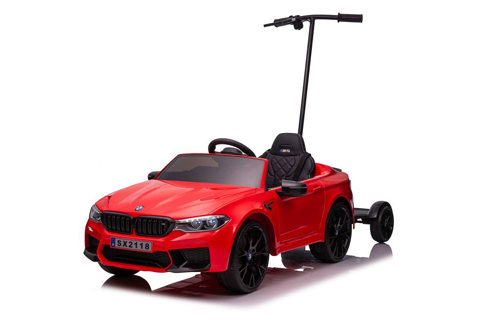 Elektrinis važiuojamas automobilis BMW M5 su tėvų valdymo platforma, raudonas, lakuotas
