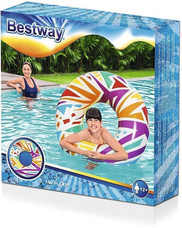 Pripučiamas spalvotas plaukimo ratas 107 cm Bestway 36228