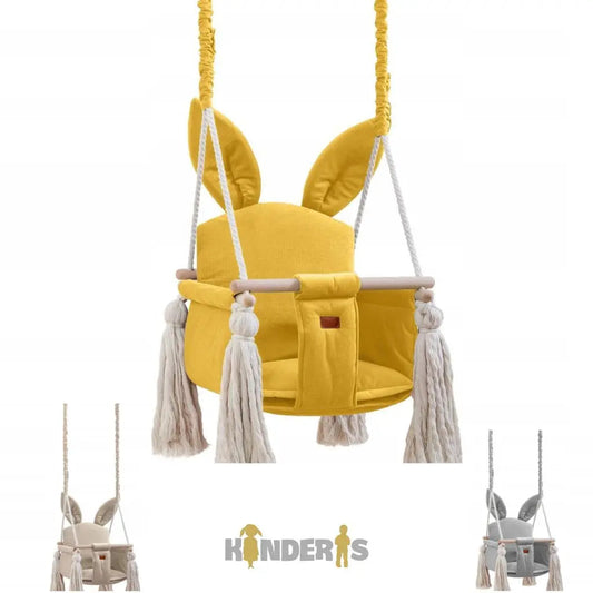 Velvet indoor swing for babies and children with backrest-0
