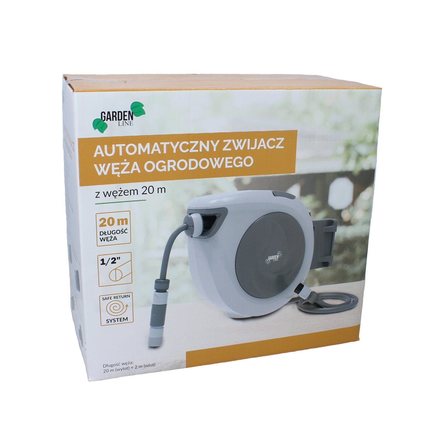 Automatinė sodo žarnos ritė su žarna 20 m