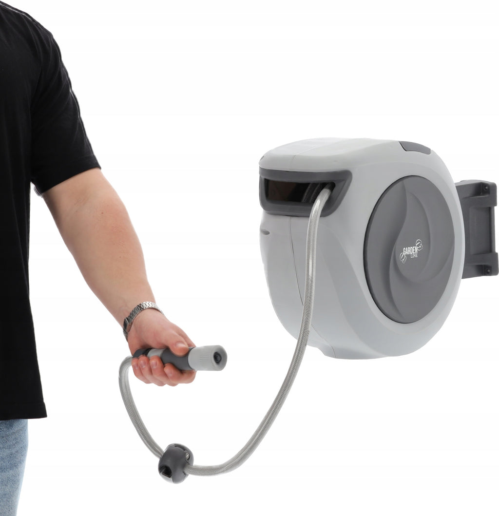 Automatinis sodo žarnos laikiklis su žarna 30 m + 2 m
