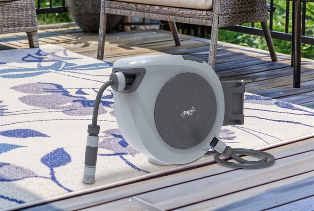 Automatinis sodo žarnos laikiklis su žarna 30 m + 2 m