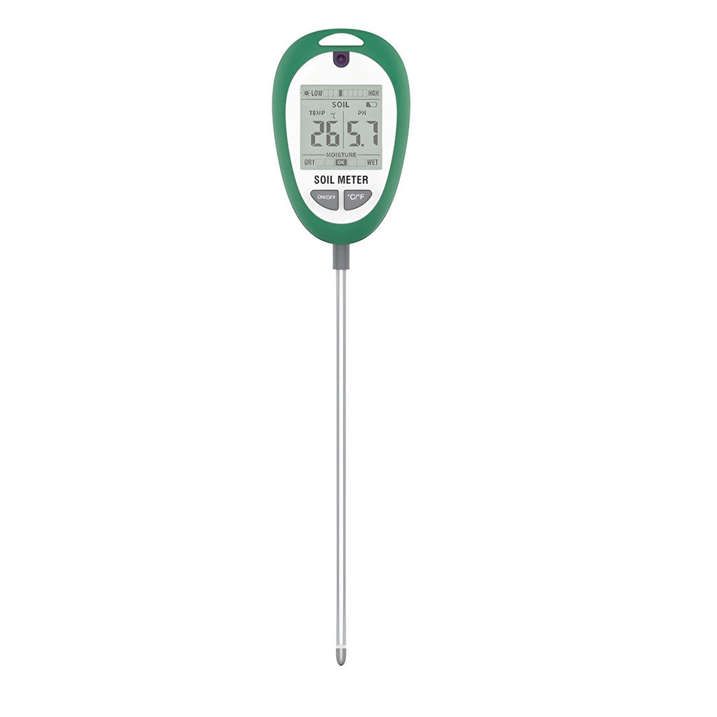 Dirvožemio drėgmės, temperatūros ir pH matuoklis su LCD ekranu