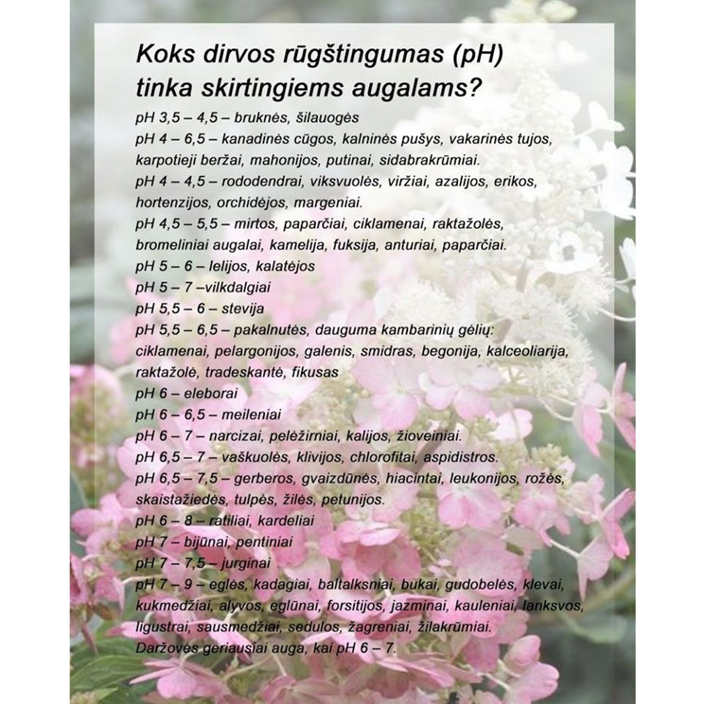 Dirvožemio rūgštintojas pH4 su mini laboratorija, 500 g