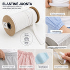 Elastinė juosta siuvimui 19 mm (45m) – balta