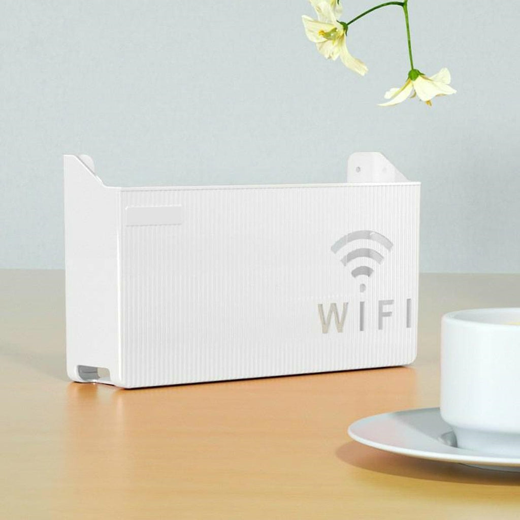 Sieninė lentyna Wi-Fi maršrutizatoriui (Balta)