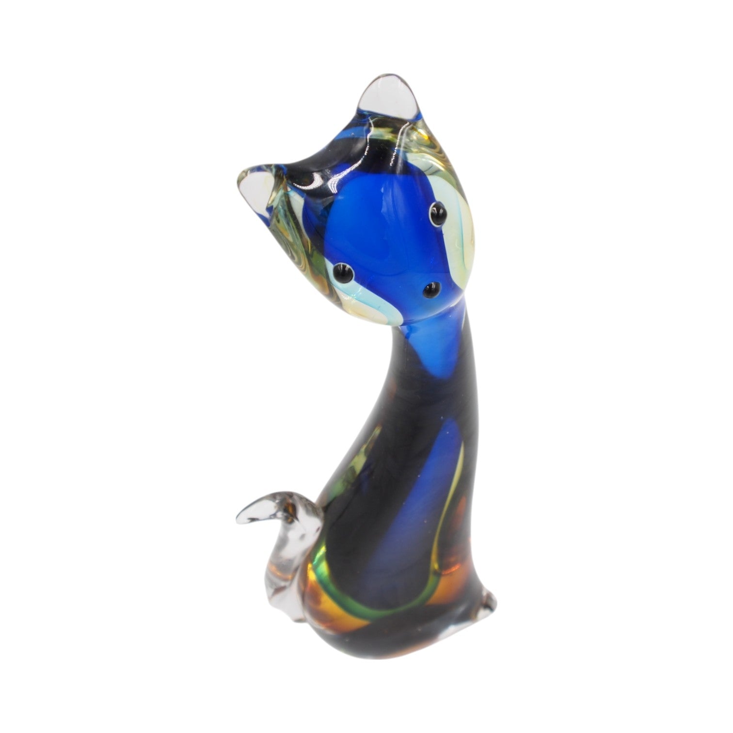 Stiklinė skulptūrėlė – katinas, 11×26 cm