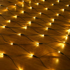 LED švieselių užuolaida–tinklas 320 LED, 3x2 m, šiltai balta